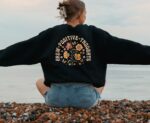 Grow Positive Thoughts Sweater, Grow Positive Thoughts Wildflowers Hoodie, Positivity Sweatshirt, Good Vibes Hoodie, Trendy Quotes Sweater