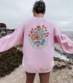 Bloom With Grace Sweatshirt, Bloom With Grace Shirt, Boho Botanical Hoodie, Wildflowers Sweater, Gardening Hoodie, Positive Quote Sweater