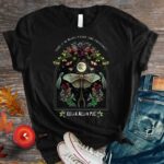 Edgar Allen Poe Shirt, Dark Academia Bookish Gift For Her, Night Garden Literary Quote, Fairycore Gothic Merch, Dark Botanical Bookish Tee