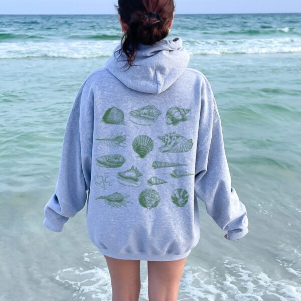 Seashell Hoodie Coconut Girl Clothes Ocean Inspired Beach Stuff Outdoorsy Gift Beachy Hoodies Conch Shell Cowry Shell Clam Shell Sweatshirt