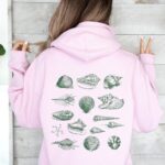 Seashell Hoodie Coconut Girl Clothes Ocean Inspired Beach Stuff Outdoorsy Gift Beachy Hoodies Conch Shell Cowry Shell Clam Shell Sweatshirt