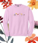 Flower Sweatshirt, Aesthetic Wild Flower Sweatshirt, Botanical Floral, Minimalist Shirts For Women, Botanical Shirt, Nature Lover Shirt