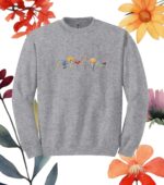 Flower Sweatshirt, Aesthetic Wild Flower Sweatshirt, Botanical Floral, Minimalist Shirts For Women, Botanical Shirt, Nature Lover Shirt