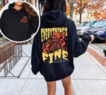 Everything'S Fine Skeleton Hoodie, Streetwear Hoodie, Oversized Y2K Sweatshirt, Grunge Skull, Moto Edgy Rock N Roll, Vintage Graphic, Unisex