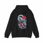 Cozy Japanese Koi Fish Hoodie, Nautical Asian Art Sweater, Unisex Tokyo Style, Urban Pond-Themed Hooded Top, Perfect For The Beach.