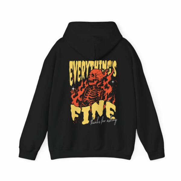 Everything'S Fine Skeleton Hoodie, Streetwear Hoodie, Oversized Y2K Sweatshirt, Grunge Skull, Moto Edgy Rock N Roll, Vintage Graphic, Unisex