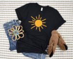 Sun Graphic T-Shirt Minimalist Sun Design Perfect Shirt For Everyday Wear Bright And Cheerful Summer Vibes Graphic Tee