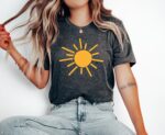 Sun Graphic T-Shirt Minimalist Sun Design Perfect Shirt For Everyday Wear Bright And Cheerful Summer Vibes Graphic Tee