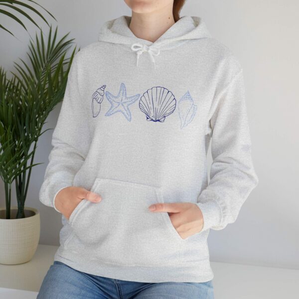 Seashell Hoodie, Beach Theme Sweater Gift, Ocean Lover Pullover, Unisex Sweatshirt, Teen Fashion Jumper, Coastal Hooded Top